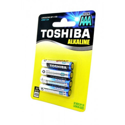 Элемент питания TOSHIBA Alkaline LR03GCNN BP-4 SS LR03 BL4