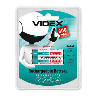 VID-HR03-600 - Аккумулятор VIDEX HR03/AAA 600mAh 2BL