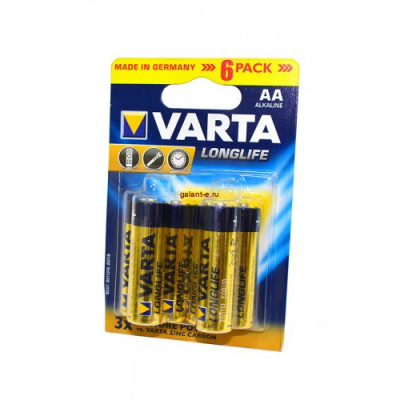 VARTA LONGLIFE 4106 LR6 BL6, элемент питания, батарейка