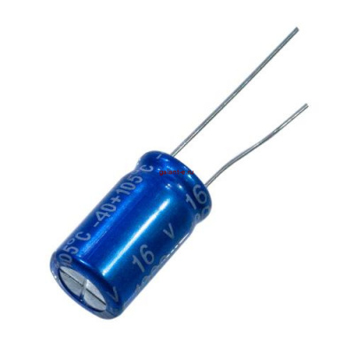 JRB1C102M0500100017, конденсатор электролитический 1000мкФ 16В 105C 10*17 (К50-35)